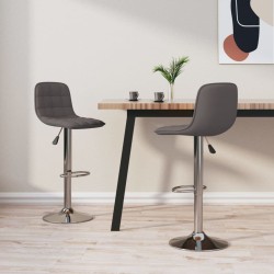 Tabourets de bar lot de 2 taupe tissu 