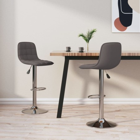 Tabourets de bar lot de 2 taupe tissu 
