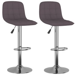 Tabourets de bar lot de 2 taupe tissu 
