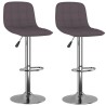 Tabourets de bar lot de 2 taupe tissu 