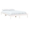 Cadre de lit sans matelas blanc bois massif 