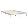 Cadre de lit sans matelas blanc bois massif 