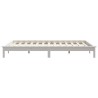 Cadre de lit sans matelas blanc bois massif 