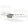 Cadre de lit sans matelas blanc 100x200 cm bois de pin massif 