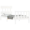 Cadre de lit sans matelas blanc 100x200 cm bois de pin massif 