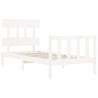Cadre de lit sans matelas blanc 100x200 cm bois de pin massif 