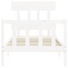 Cadre de lit sans matelas blanc 100x200 cm bois de pin massif 