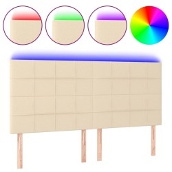 Tête de lit à LED Crème 160x5x118/128 cm Tissu 