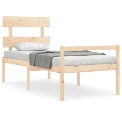 Lit pour personne âgée sans matelas bois massif 