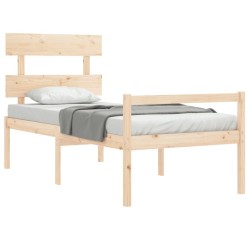 Lit pour personne âgée sans matelas bois massif 