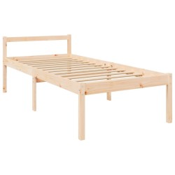 Lit pour personne âgée sans matelas bois massif 