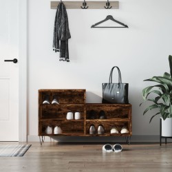 Armoire à chaussures Chêne fumé 102x36x60 cm Bois d'ingénierie 