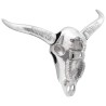 Cabeza de toro montada en la pared en plata de 34x13x53 cm de aluminio 