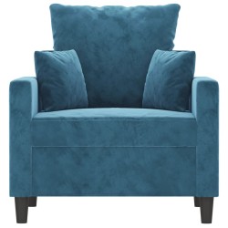 Fauteuil Bleu 60 cm Velours 