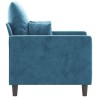 Fauteuil Bleu 60 cm Velours 