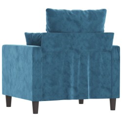Fauteuil Bleu 60 cm Velours 