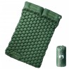 Matelas de camping autogonflant avec oreillers 2 personnes vert 