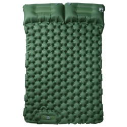 Matelas de camping autogonflant avec oreillers 2 personnes vert 