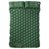 Matelas de camping autogonflant avec oreillers 2 personnes vert 