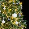 Sapin de Noël artificiel 300 LED&boules&neige floquée 240 cm 