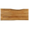 Dessus de table 140x60x3,8 cm bord vivant bois massif manguier 