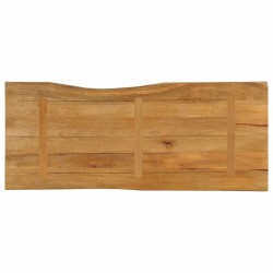 Dessus de table 140x60x3,8 cm bord vivant bois massif manguier 