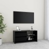 Meuble TV Noir 80x31x39 cm Bois de pin massif 