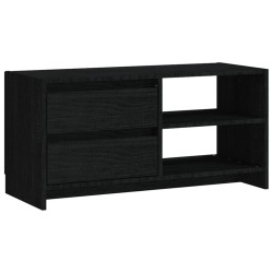 Meuble TV Noir 80x31x39 cm Bois de pin massif 