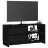 Meuble TV Noir 80x31x39 cm Bois de pin massif 