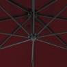 Parasol de jardin en porte-à-faux mât en acier rouge bordeaux 