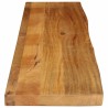 Dessus de table à bord vivant 140x20x3,8cm bois massif manguier 