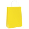 Sacs en papier 250 pcs avec poignées jaune 26x12x35 cm 