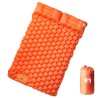Matelas de camping autogonflant et oreillers 2 personnes orange 