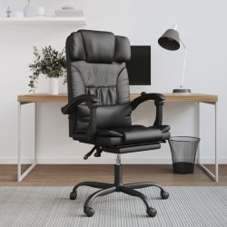 Fauteuil inclinable de bureau Noir Similicuir 