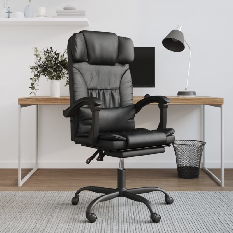 Fauteuil inclinable de bureau Noir Similicuir 
