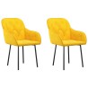 Chaises à manger lot de 2 Jaune Velours 