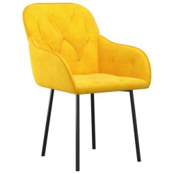 Chaises à manger lot de 2 Jaune Velours 