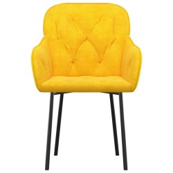 Chaises à manger lot de 2 Jaune Velours 