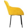 Chaises à manger lot de 2 Jaune Velours 