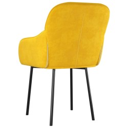 Chaises à manger lot de 2 Jaune Velours 
