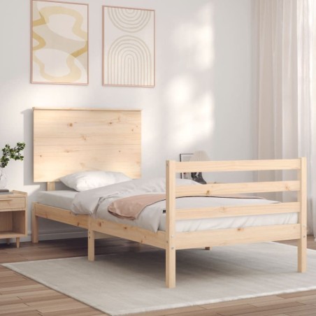 Cadre de lit sans matelas 100x200 cm bois massif 