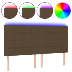 Tête de lit à LED Marron foncé 160x5x118/128 cm Tissu 