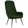 Chaise de relaxation avec repose-pied Vert foncé Velours 
