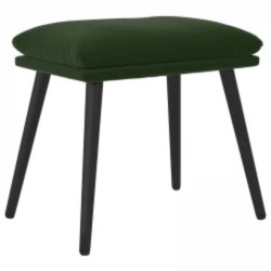 Chaise de relaxation avec repose-pied Vert foncé Velours 