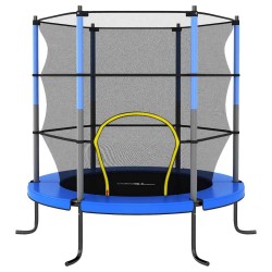 Trampoline avec filet de sécurité Rond 140x160 cm Bleu 