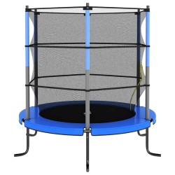 Trampoline avec filet de sécurité Rond 140x160 cm Bleu 