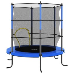 Trampoline avec filet de sécurité Rond 140x160 cm Bleu 