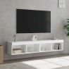 Meubles TV avec lumières LED 2 pcs blanc 80x30x30 cm 