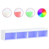 Meubles TV avec lumières LED 2 pcs blanc 80x30x30 cm 