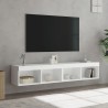 Meubles TV avec lumières LED 2 pcs blanc 80x30x30 cm 